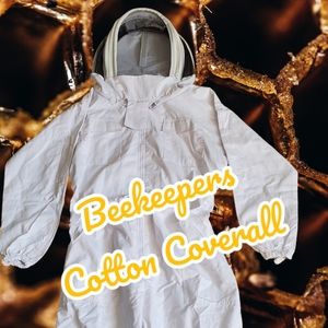NWT Beekeepers 100% Cotton Coverall With Detachable Folding Veil Size XL